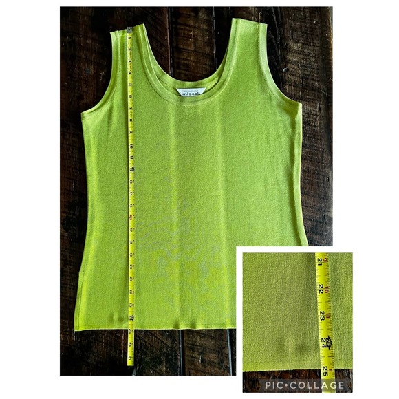 Exclusively Misook Sleeveless Lime Green Womens Tank/Cami/Top Size Medium - Picture 4 of 10